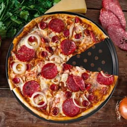 Khay nướng bánh pizza GUSTAVA, Bộ chảo bánh pizza đục lỗ mục đích 10 / 11 / 12 Inch, Dụng cụ làm bánh tròn chống dính bằng thép Carbon bền bỉ giòn & Bubbly 7