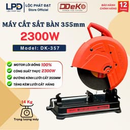 Máy cắt sắt bàn DEKO DK-357, Công suất 2300W, Cắt góc 45 độ, Loại đế dày trọng lượng 14Kg 2