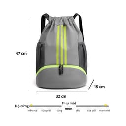 Balo Dây Rút Thể Thao Chống Nước Có Ngăn Đựng Giày Chơi Bóng Rổ , Bóng Đá Tập Gym 3
