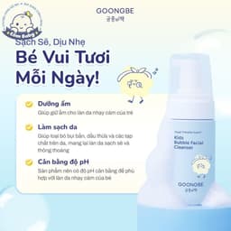 Sữa Rửa Mặt Tạo Bọt Làm Sạch Lành Tính GOONGBE Kids Bubble Facial Cleanser 100ml 3