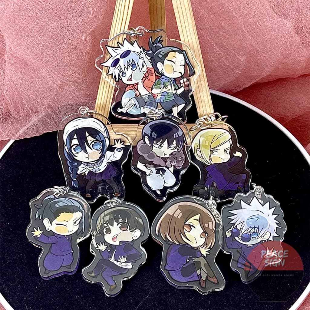 (mua 1 tặng 1) ( ÁP MẶT KÍNH ) Móc khóa JUJUTSU KAISEN Chú Thuật Hồi Chiến anime chibi mica trong acrylic xinh xắn