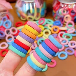 Hũ 100 dây buộc tóc cao su mềm co giãn nhiều màu sắc cho bé sử dụng VINBEO 3