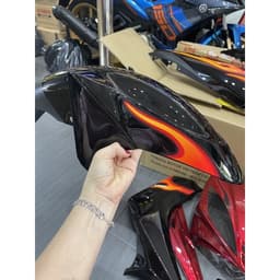 Áo Exciter nhỏ đỏ đen tem lửa dán sẵn 3
