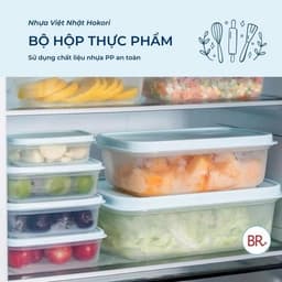 Bộ 6-9-12 Hộp đựng thực phẩm Hokori chữ nhật 2300ml,1400ml,700ml  để tủ lạnh, dùng được lò vi sóng 8