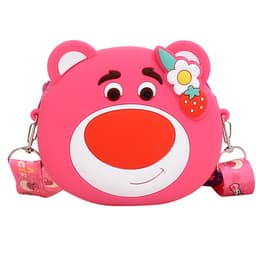 Túi xách đeo chéo silicon hình gấu dâu lotso, thời trang dễ thương bạn gái đựng mỹ phẩm, điện thoại 5