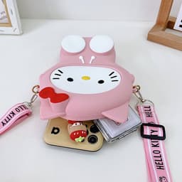 [Lớn, vừa điện thoại] Túi đeo chéo silicon hình mèo kitty thời trang đựng bao lì xì, mỹ phẩm, điện thoại, làm quà tặng 5