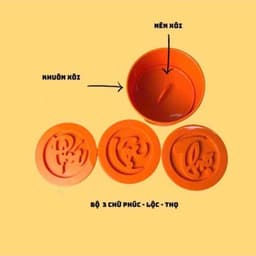 Bộ khuôn làm xôi Phúc Lộc Thọ Việt Nhật, Khuôn làm xôi cúng Hình hoa hồng, đầy tháng thôi nôi 7