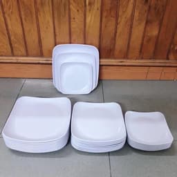 Combo 5 đĩa nhựa phíp vuông 3 size nhựa cao cấp Việt Nhật để hoa quả, đồ ăn bền đẹp chịu nhiệt 4