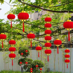 Set (  từ  6-30 quả ) Đèn Lồng mini Màu Đỏ Phong Cách Trung Hoa Dùng Để Trang Trí Tiệc Năm Mới 9