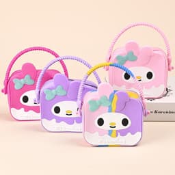 Túi xách silicon hình thỏ tai dài 2 trong 1 cầm tay đeo chéo thời trang đựng bao bì lì xì, mỹ phẩm 3