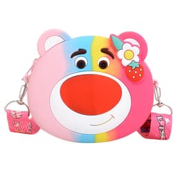 Túi xách đeo chéo silicon hình gấu dâu lotso, thời trang dễ thương bạn gái đựng mỹ phẩm, điện thoại 4