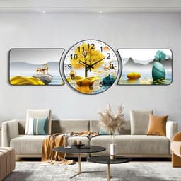Bộ 3 Tranh Khuyết Đồng Hồ Tráng Gương - Trang Trí Phòng Khách/ Phòng Ăn/ Phòng Làm Việc. 8