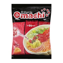 Combo 5 Gói Mì Tôm Omachi Xốt Bò Hầm, Sườn Hầm, Spaghetti, Tôm chua cay 80g 4