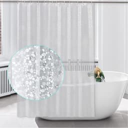 Rèm Phòng Tắm Trắng trong họa tiết 3D (180cm X 180cm) PEVA (Ảnh + Video thật ) 6