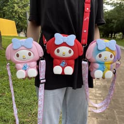 [Lớn, vừa điện thoại] Túi đeo chéo silicon hình my melody làm quà tặng bạn gái đựng bao lì xì, mỹ phẩm, thời trang 9