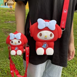 [Lớn, vừa điện thoại] Túi đeo chéo silicon hình my melody làm quà tặng bạn gái đựng bao lì xì, mỹ phẩm, thời trang 8