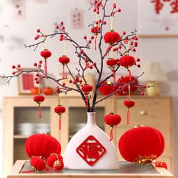 Set (  từ  6-30 quả ) Đèn Lồng mini Màu Đỏ Phong Cách Trung Hoa Dùng Để Trang Trí Tiệc Năm Mới 7