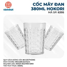 Combo 10 Cốc nhựa Mica cao cấp hình đan mây Việt Nhật plastic 380ml. 455ml bền đẹp sang trọng 8