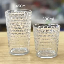 Combo 5,10 cốc nhựa mica trong tổ ong bền đẹp hàng cao cấp dung tích 300ml, 380 ml, 450ml Hokori VIỆT NHẬT. 1
