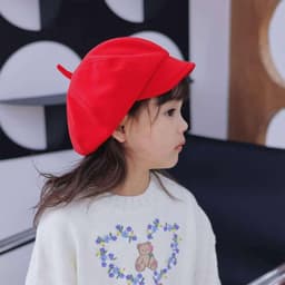 Mũ nồi cho bé BOOCEAN, Mũ nồi trẻ em dễ thương ấm áp, Len mềm nhiều màu cho trẻ em Mũ Newsboy bé trai bé gái 4