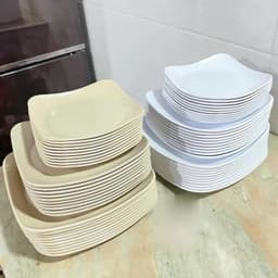 Combo 5 đĩa nhựa phíp vuông 3 size nhựa cao cấp Việt Nhật để hoa quả, đồ ăn bền đẹp chịu nhiệt 1