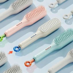 BOOCEAN Lược Chải Tóc Tự Làm Sạch, Lược Chống Tĩnh Điện ABS Magic Có Thể Thu Vào, Quà Tặng Làm Mịn Tự Làm Sạch Lược Làm Tóc 9