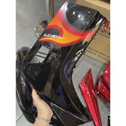 Áo Exciter nhỏ đỏ đen tem lửa dán sẵn 4