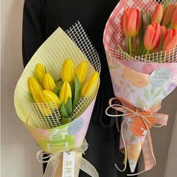 Giấy lưới vuông caro 5 yard gói hoa nhiều màu 9
