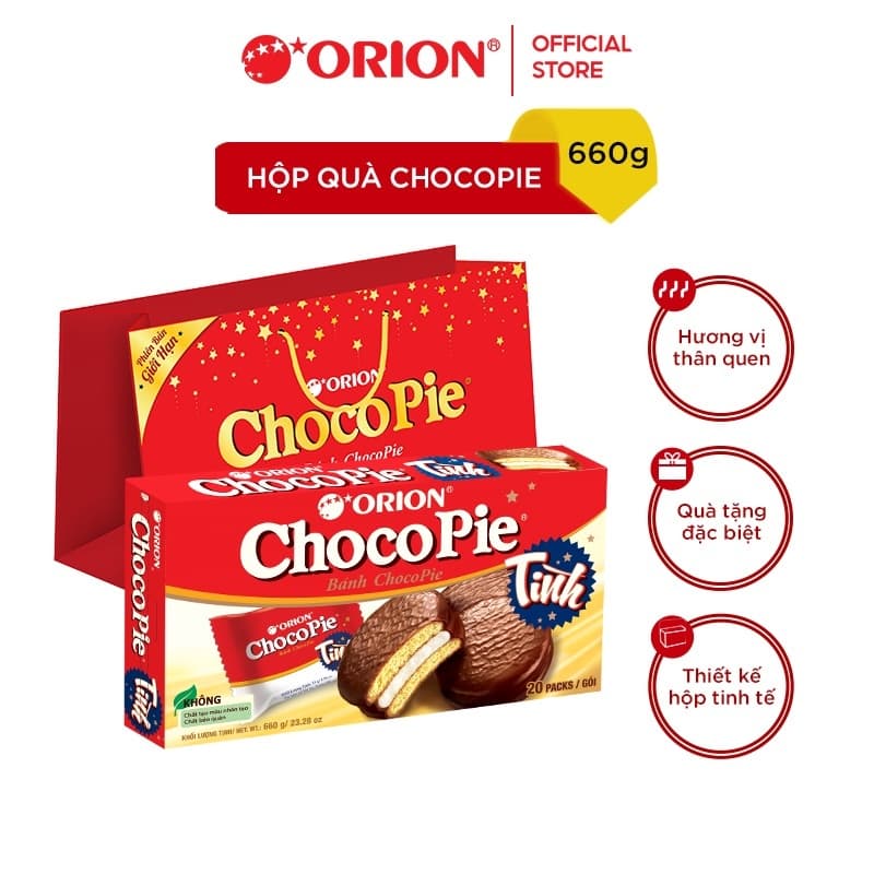 Bánh Chocopie/Custas trứng hộp 650g (20 cái) mẫu mới