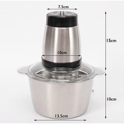 Máy Xay Đa Năng, Xay Thịt, Rau Củ Qủa, Dung Tích 2L, Cối Inox304 Bền Bỉ, Lưỡi Thép Không Rỉ 3
