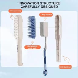 BOOCEAN Lược Chải Tóc Tự Làm Sạch, Lược Chống Tĩnh Điện ABS Magic Có Thể Thu Vào, Quà Tặng Làm Mịn Tự Làm Sạch Lược Làm Tóc 7