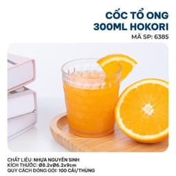 Combo 5,10 cốc nhựa mica trong tổ ong bền đẹp hàng cao cấp dung tích 300ml, 380 ml, 450ml Hokori VIỆT NHẬT. 7