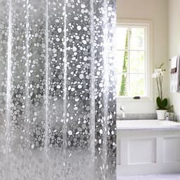 Rèm Phòng Tắm Trắng trong họa tiết 3D (180cm X 180cm) PEVA (Ảnh + Video thật ) 7