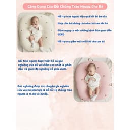 Gối đệm chống trào ngược cho bé gối chống trào ngược cho trẻ sơ sinh tặng kèm gối nhỏ cho bé gối chống trào 8