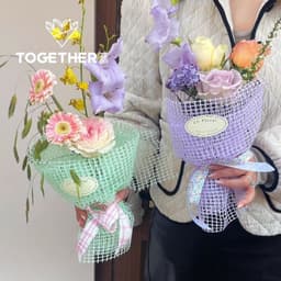 Giấy lưới vuông caro 5 yard gói hoa nhiều màu 7