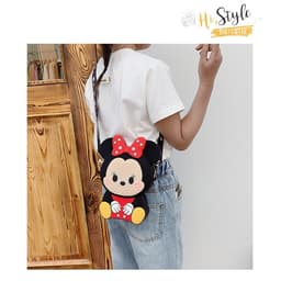 [Lớn, vừa điện thoại] Túi xách đeo chéo silicon hình mickey minnie thời trang dễ thương làm quà tặng 2