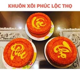 Bộ khuôn làm xôi Phúc Lộc Thọ Việt Nhật, Khuôn làm xôi cúng Hình hoa hồng, đầy tháng thôi nôi 3