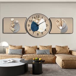 Bộ 3 Tranh Khuyết Đồng Hồ Tráng Gương - Trang Trí Phòng Khách/ Phòng Ăn/ Phòng Làm Việc. 1