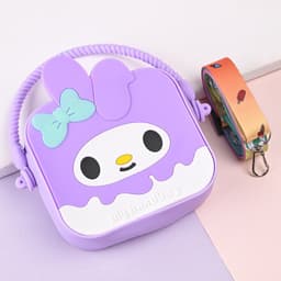 Túi xách silicon hình thỏ tai dài 2 trong 1 cầm tay đeo chéo thời trang đựng bao bì lì xì, mỹ phẩm 2