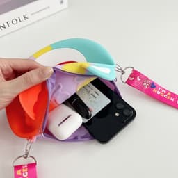 Túi xách đeo chéo silicon hình gấu dâu lotso, thời trang dễ thương bạn gái đựng mỹ phẩm, điện thoại 3
