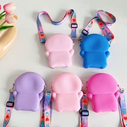 Túi xách đeo chéo silicon pop it hình doraemon thời trang dễ thương, bong bóng giảm căng thẳng 6