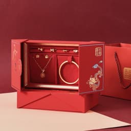 Hộp đựng trang sức của hồi môn cho cô dâu phụ kiện đám cưới may mắn sang trọng 3
