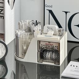 VINBEO Hộp đựng mỹ phẩm,Kệ đựng mỹ phẩm, hộp đựng bút đa năng có kèm ống đựng xoay 360 độ tiện dụng ANHI004 7