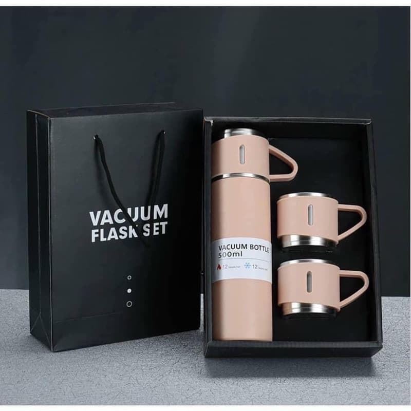 BỘ BÌNH GIỮ NHIỆT 500ML KÈM 2 CỐC – FULLBOX QUÀ TẶNG SANG TRỌNG, CHẤT LƯỢNG CAO