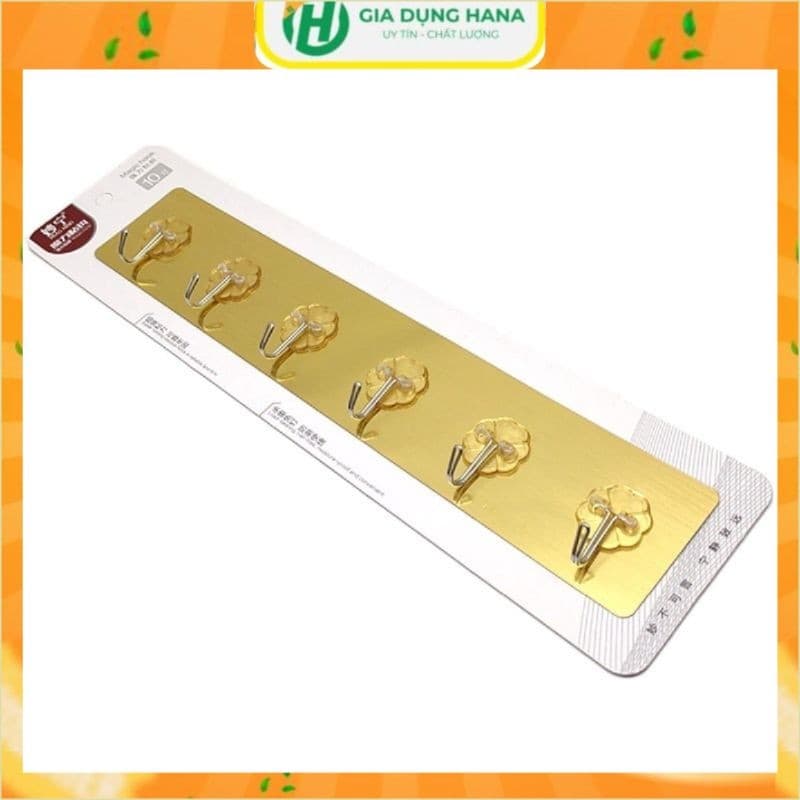 Móc Treo Dán Tường Treo Quần Áo, treo đồ 6 móc siêu dính chịu lực cho nhà tắm, nhà bếp tiện dụng