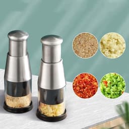 Dụng Cụ Băm Tỏi , Nghiền Tỏi, Nghiền Ớt Bằng Tay Thép Không Gỉ, Máy Xay Tỏi Ớt Cầm Tay Mini 7