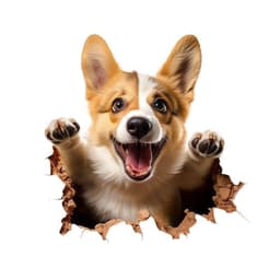 Nhãn Dán Chó Hoạt Hình 3D Chống Nước và Chống Trầy Xước Cho Xe Hơi 5