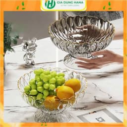 Khay Nhựa Tròn Đựng Bánh Kẹo Hoa Quả Có Chân Đế Cao Thoát Nước Decor Nhà Bếp Phòng Khách Sang Trọng 1