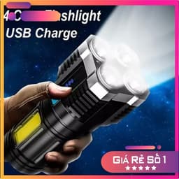 Đèn Pin Mini Siêu Sáng Cầm Tay 4 Bóng Chắc Chắn 4 Chế Độ Sáng Tiện Dụng ! Miễn phí vận chuyển 3