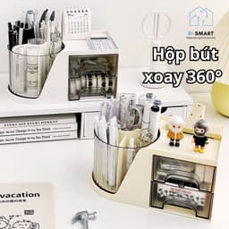 VINBEO Hộp đựng mỹ phẩm,Kệ đựng mỹ phẩm, hộp đựng bút đa năng có kèm ống đựng xoay 360 độ tiện dụng ANHI004 4